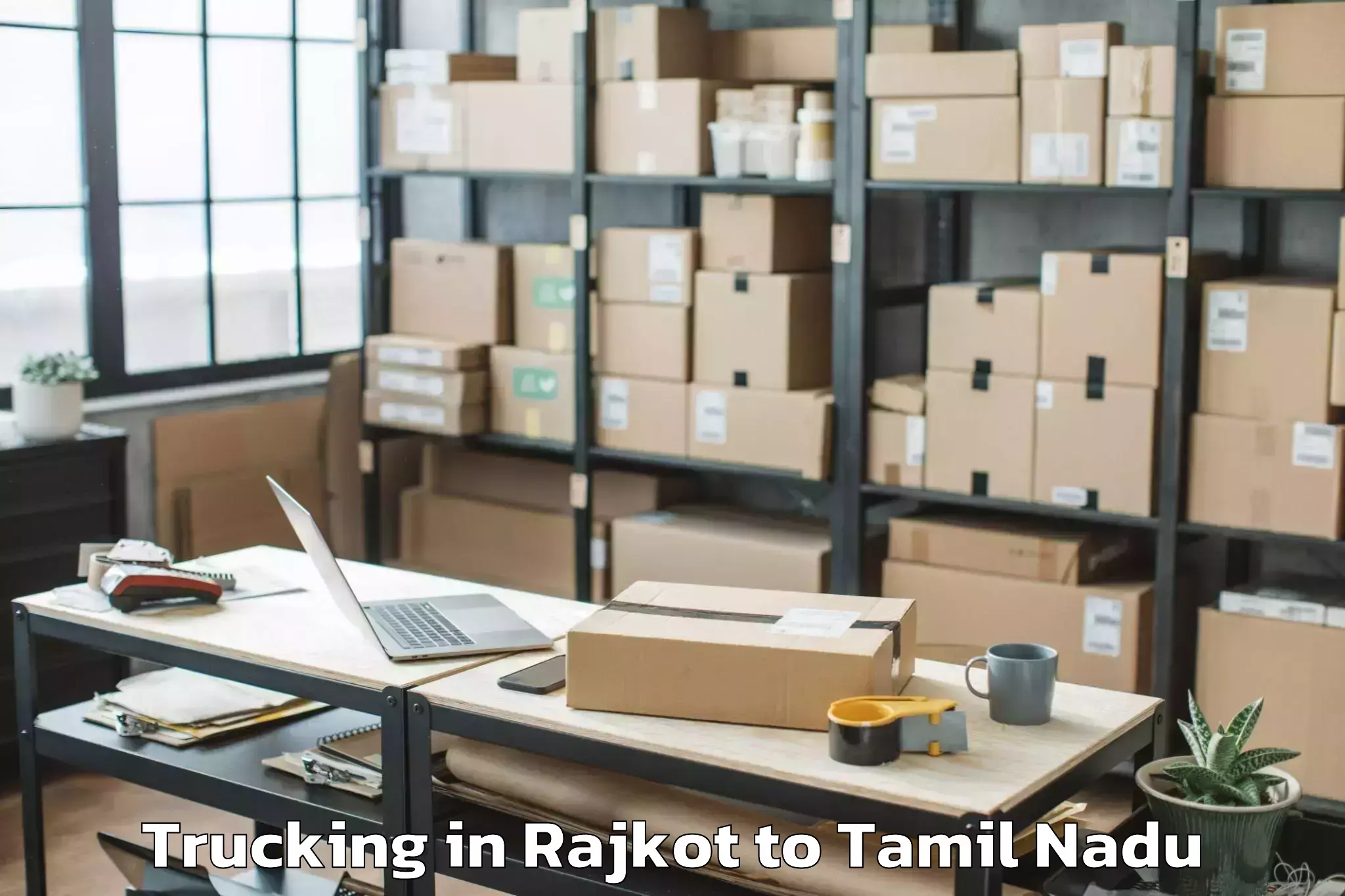 Book Rajkot to Wallajah Trucking Online